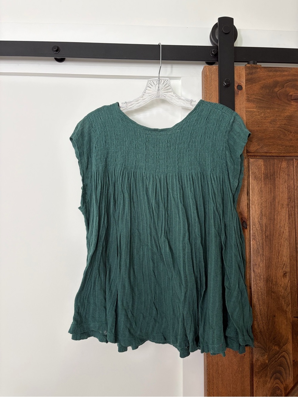 akemi+kin teal flowy textured top